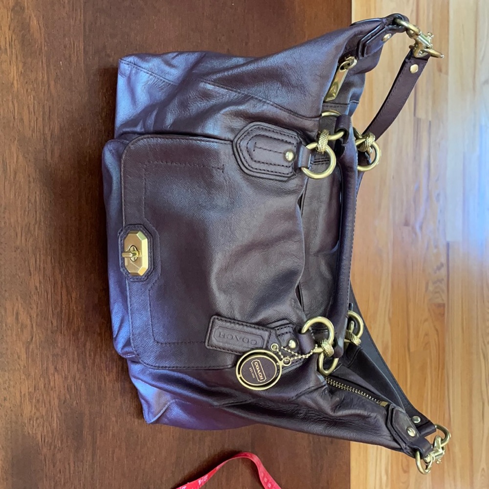 Coach leather bag. Purple